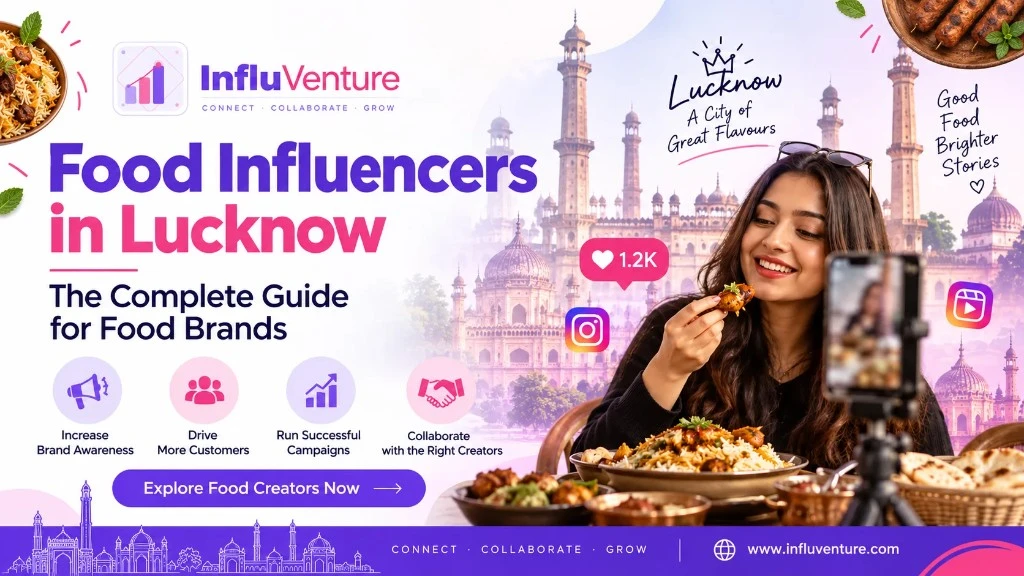Food influencer creating content for a food brand in Lucknow